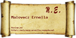 Malovecz Ernella névjegykártya